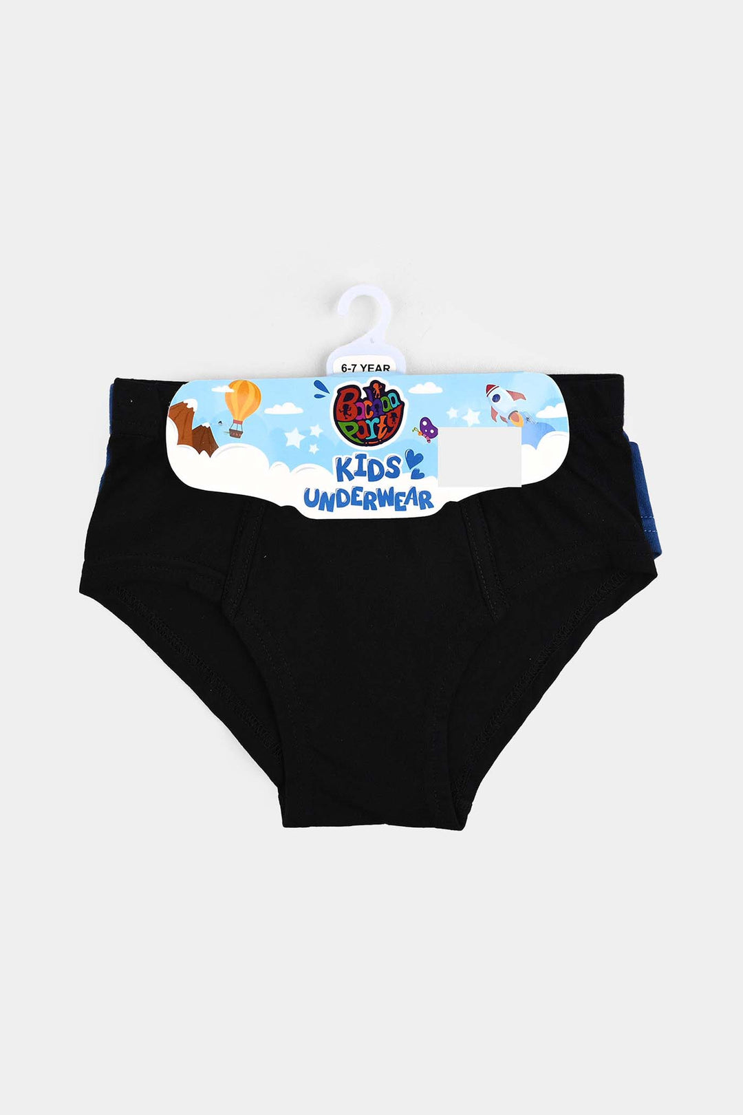 Boys Cotton Jersey Briefs – Pack of 2 (Black/Blue)