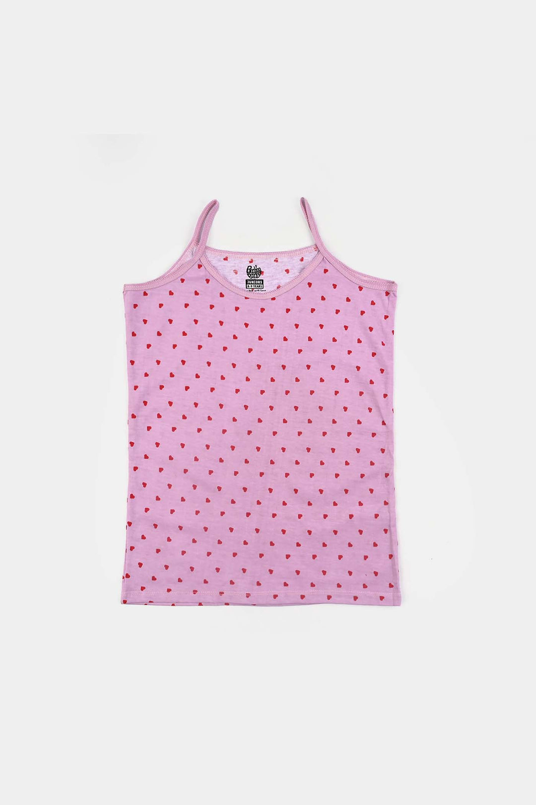 Girls Cotton Jersey Cami Heart-Pack Of 2-Pink.Orchid