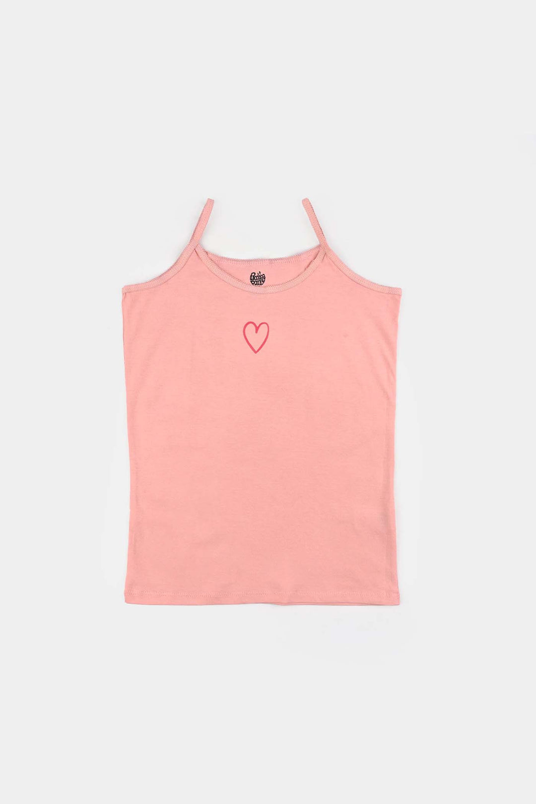 Girls Cotton Jersey Cami Heart-Pack Of 2-Pink.Orchid