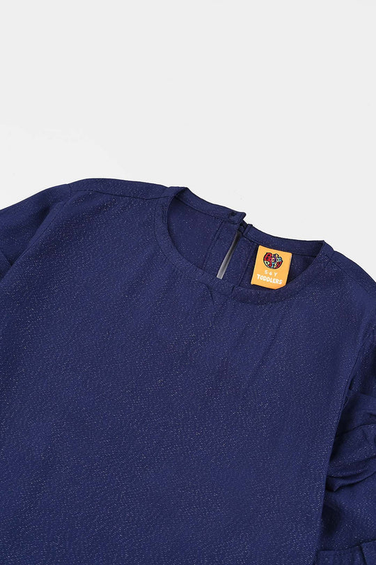 Girls Cotton Casual Top Galaxy-Navy Blue