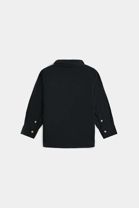 Infant Boys Cotton Shirt - Black