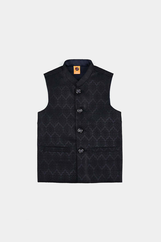 Boys Poly Viscose Waist coat (Royal)-NAVY