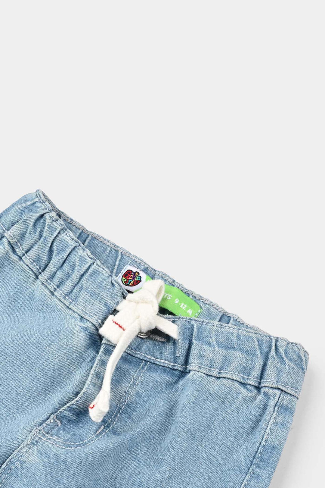 Infant Boys Denim Stretch Pant Mickey Patch-LIGHT BLUE