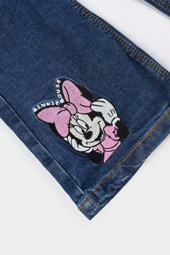 Infant Girls Denim Stretch Pant-Mid Blue