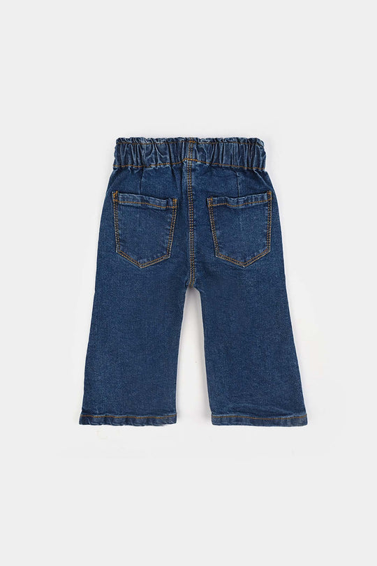 Infant Girls Denim Stretch Pant-Mid Blue