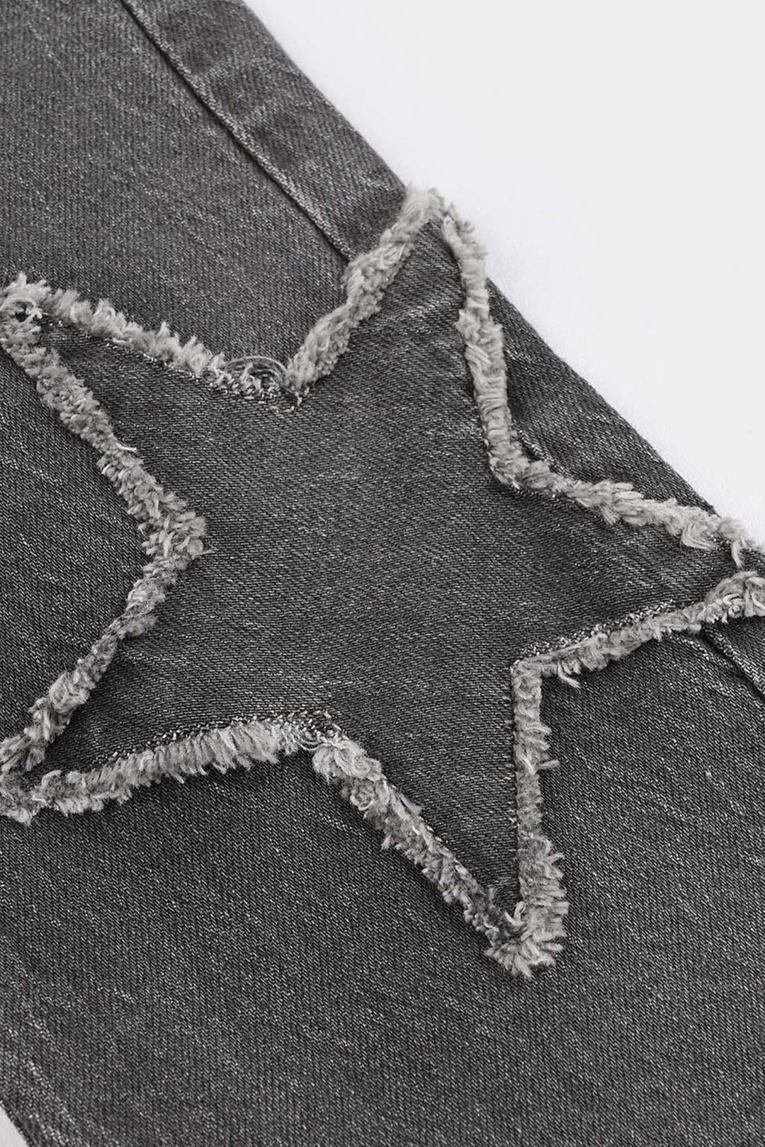 Infant Girls Denim Stretch Pant Star Patch-Black.Acid