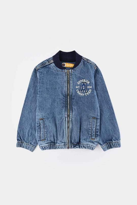 Boys Denim Stretch Woven Jacket Superior-Light Blue