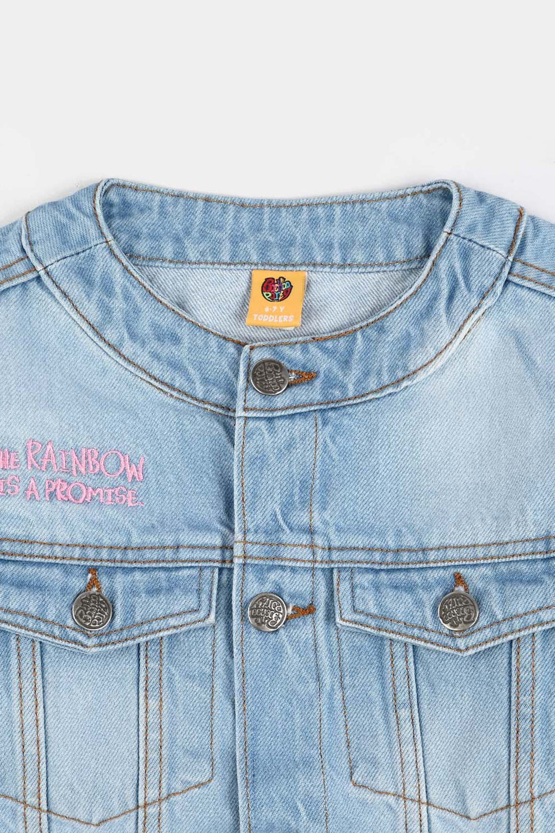Girls Denim Stretch Woven Jacket - Ice Blue