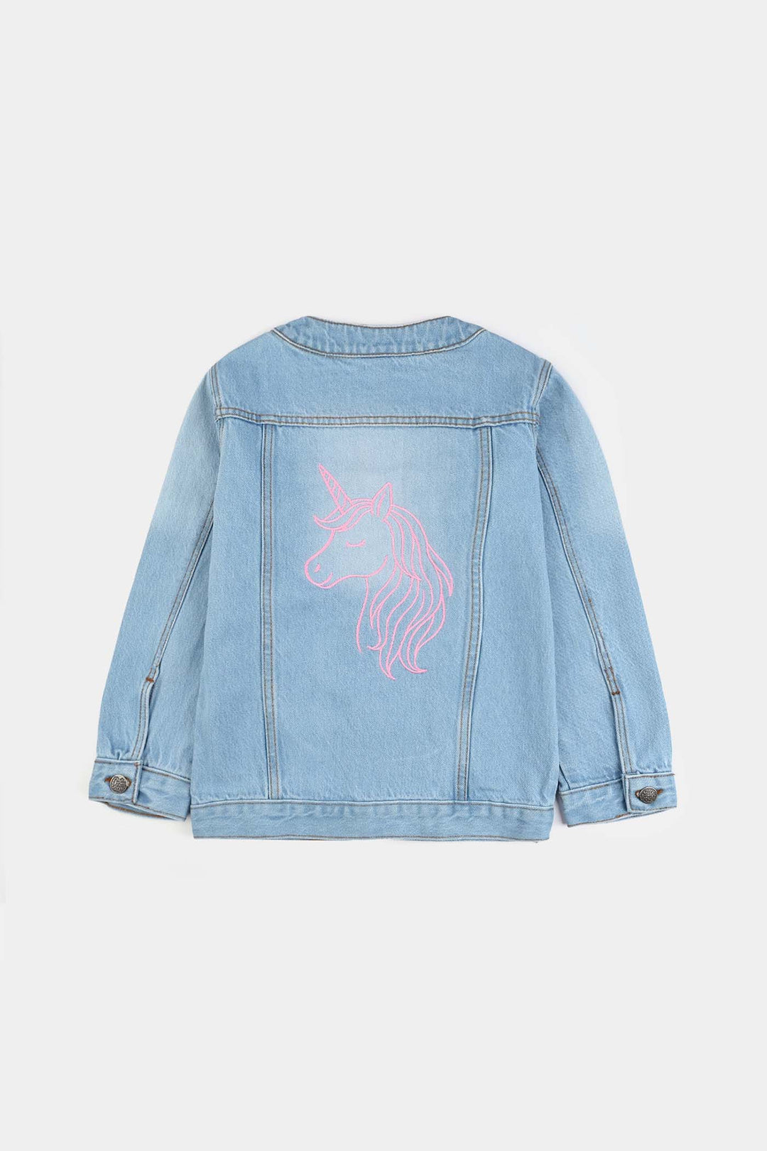Girls Denim Stretch Woven Jacket - Ice Blue
