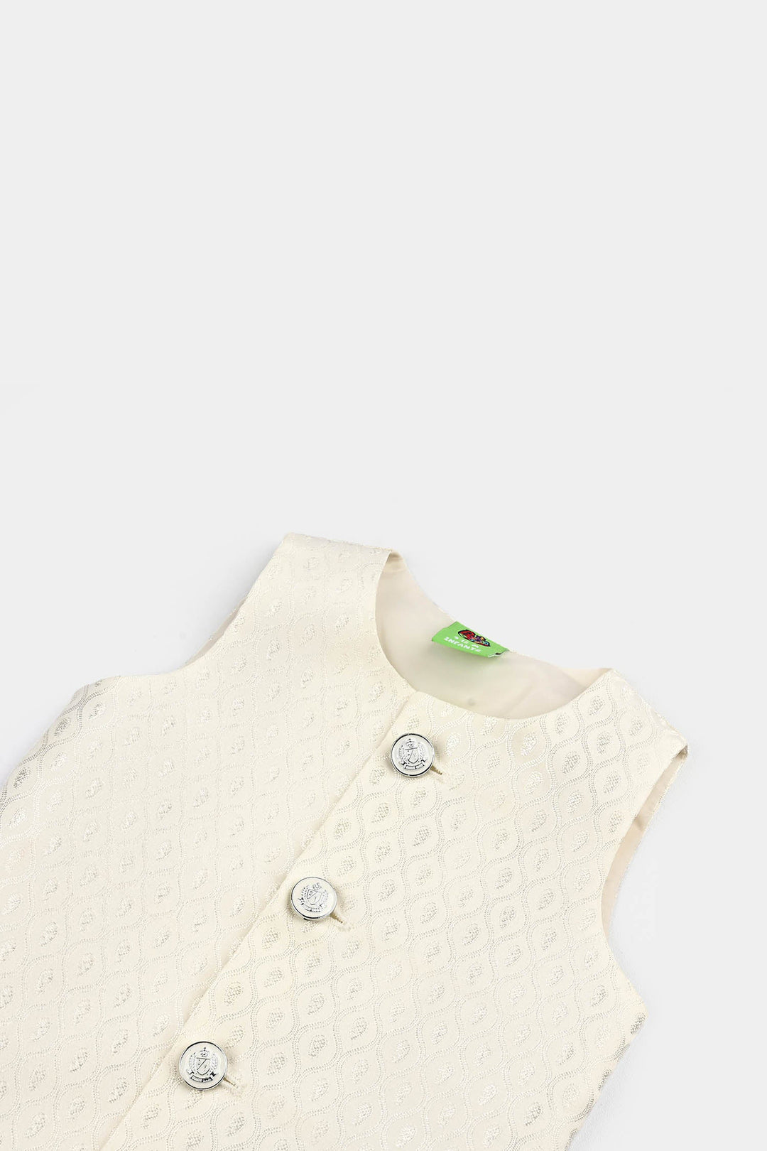 Infant Boys Poly Viscos Waist coat (Blended) - Off White