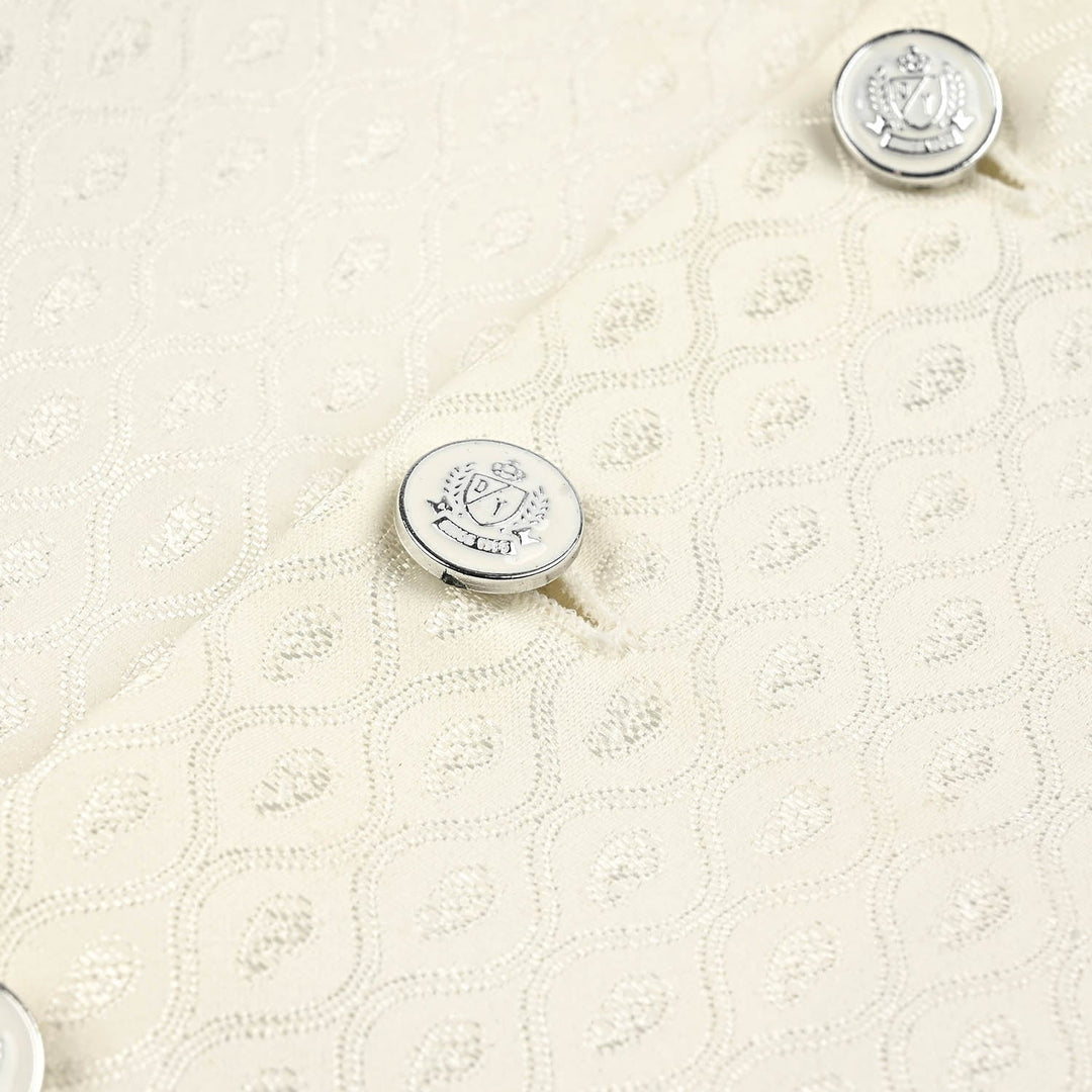 Infant Boys Poly Viscos Waist coat (Blended) - Off White