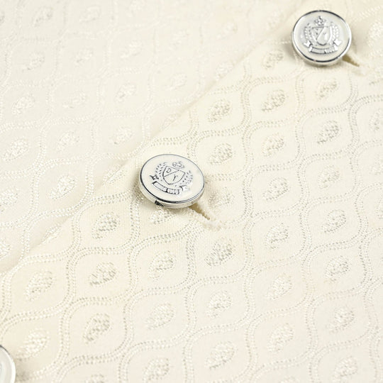 Infant Boys Poly Viscos Waist coat (Blended) - Off White