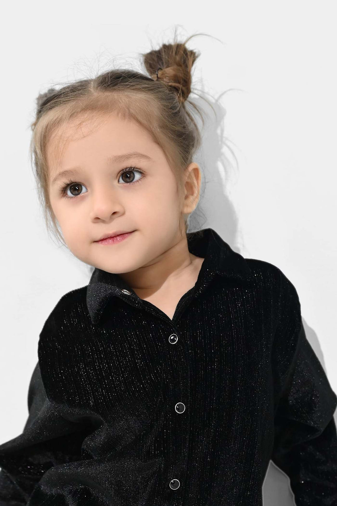 Infant Girls Velvet Casual Top Sparkle-BLACK