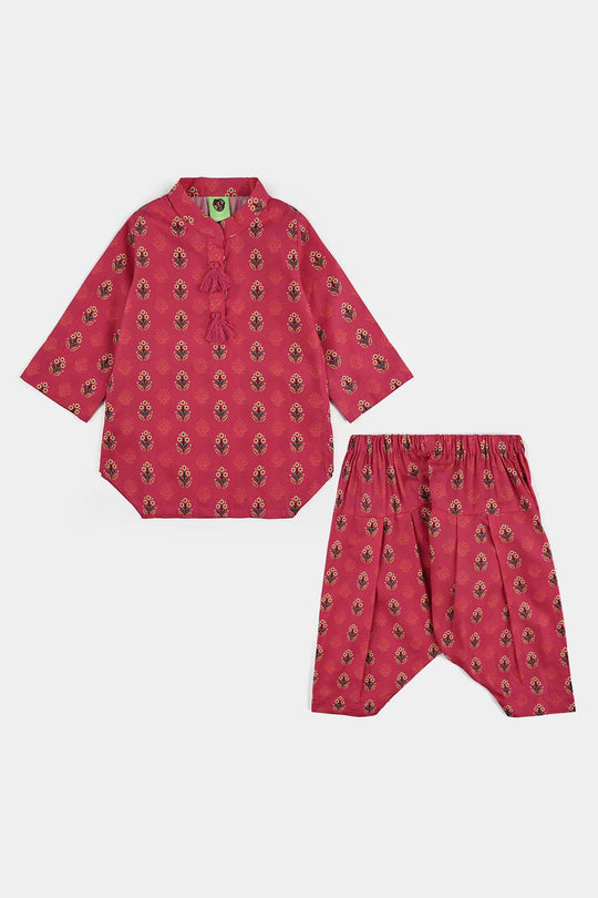 Infant Girls Cotton Poplin Printed 2 Pcs