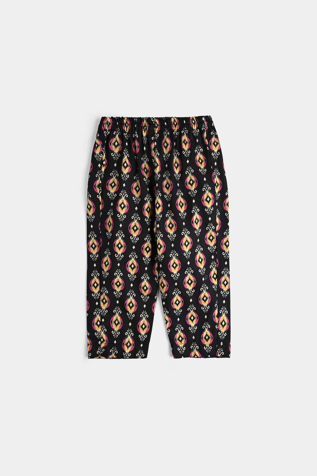 Infant Girls Cotton Poplin Printed 3 Pcs Ikaat-BLACK