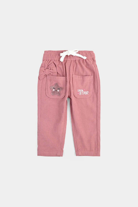 Infant Girls Cotton Pant Little Star-Pink