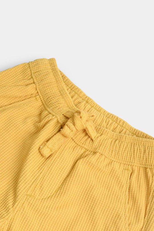 Infant Girls Corduroy Pant Frill - Citrus/yellow