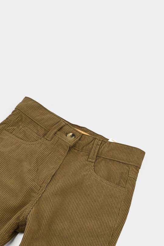 Girls Corduroy Pant Slit-GREEN