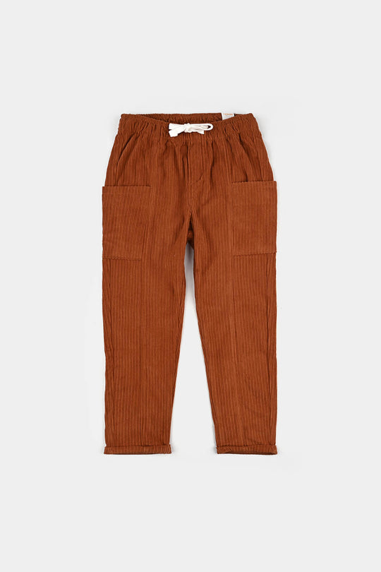 Girls Corduroy Pant Seam - Rust