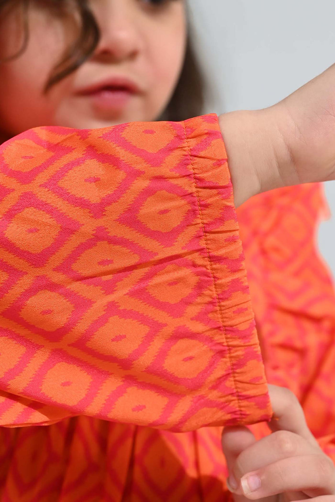 Girls Poly Viscose Casual Top Tangy-ORANGE