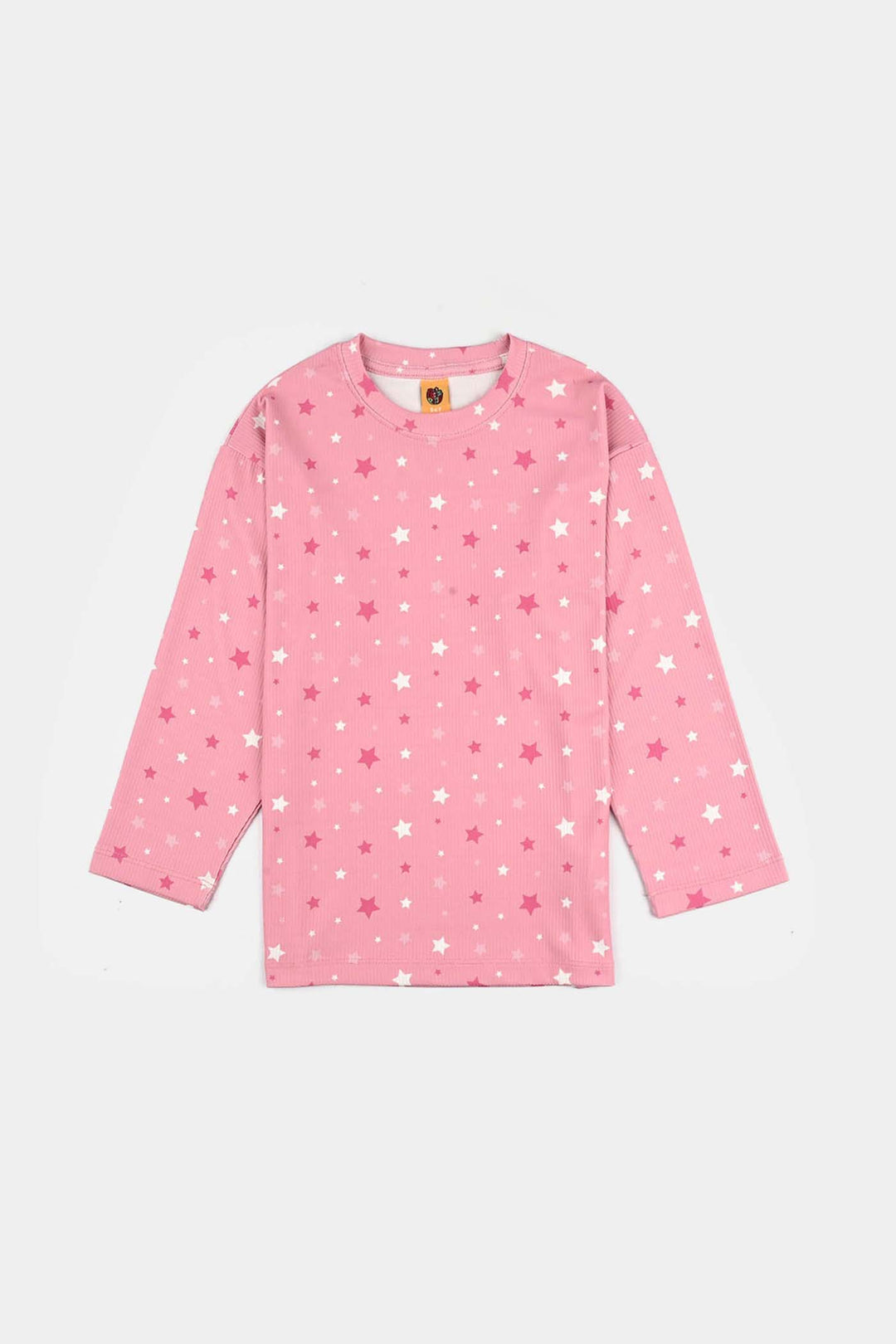 Girls Jersey/Terry Night Suit Star-Pink