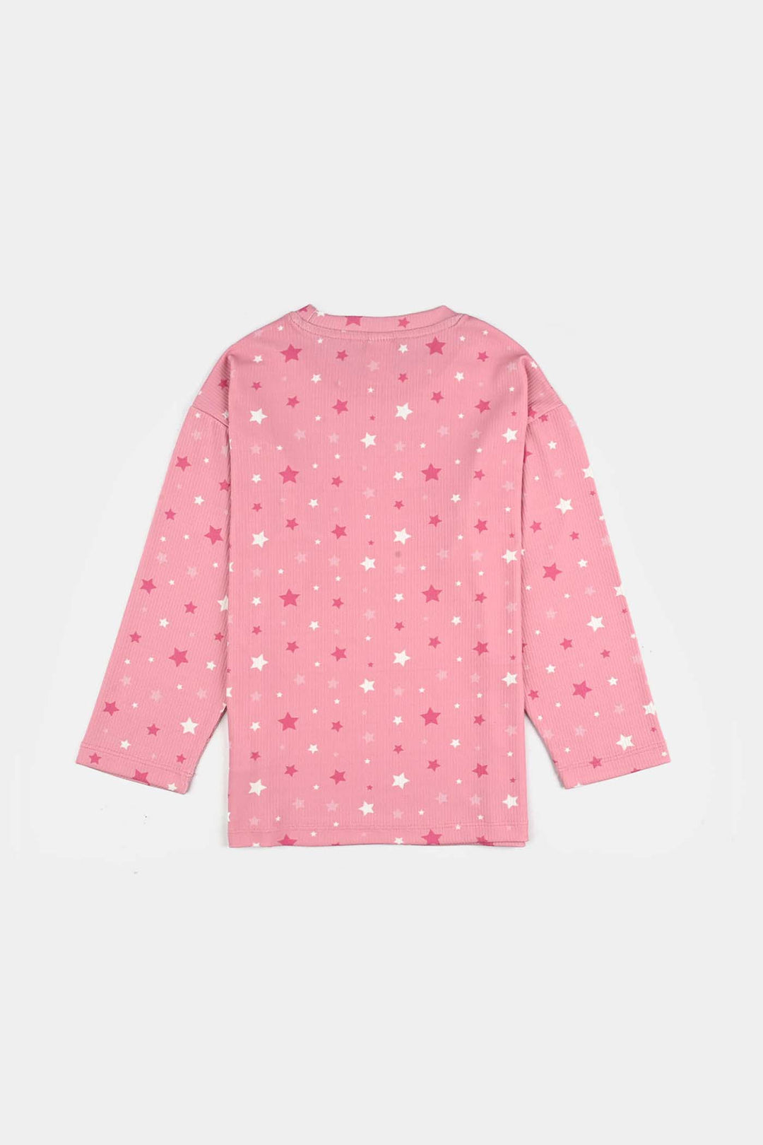 Girls Jersey/Terry Night Suit Star-Pink