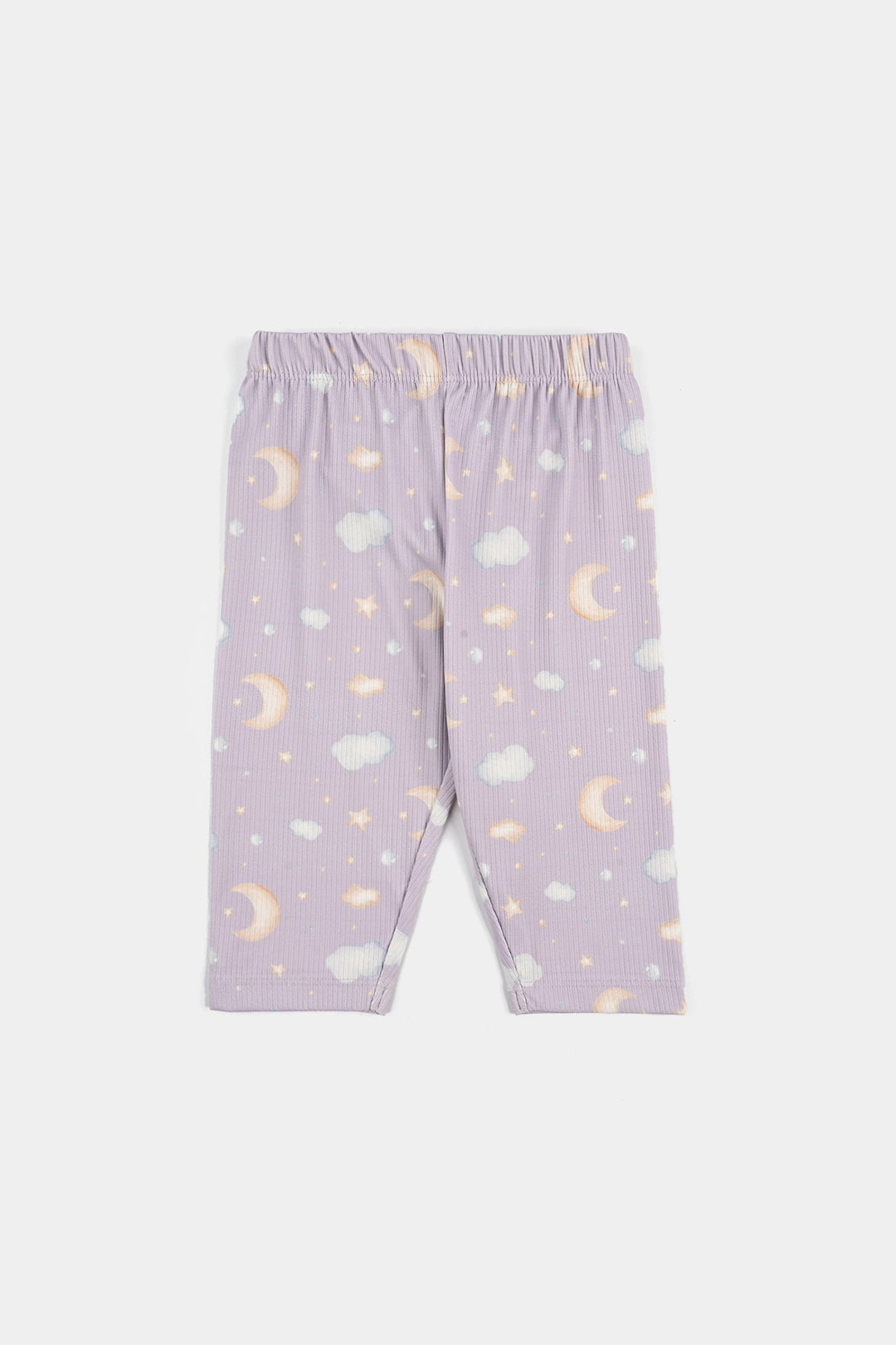 Infant Girls Jersey/Terry Night Suit Moon & Cloud-Purple
