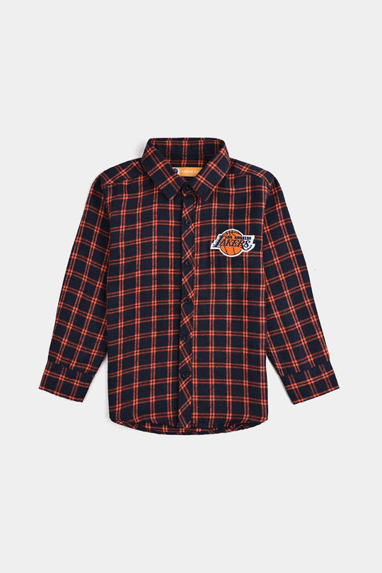 Boys Flannel Shirt (Lets Do IT)-Black Check