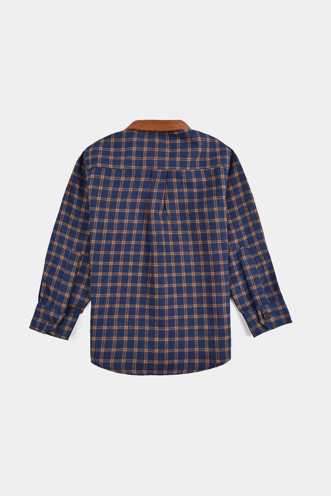 Boys Flannel Shirt F/S (Eight)-Blue Check