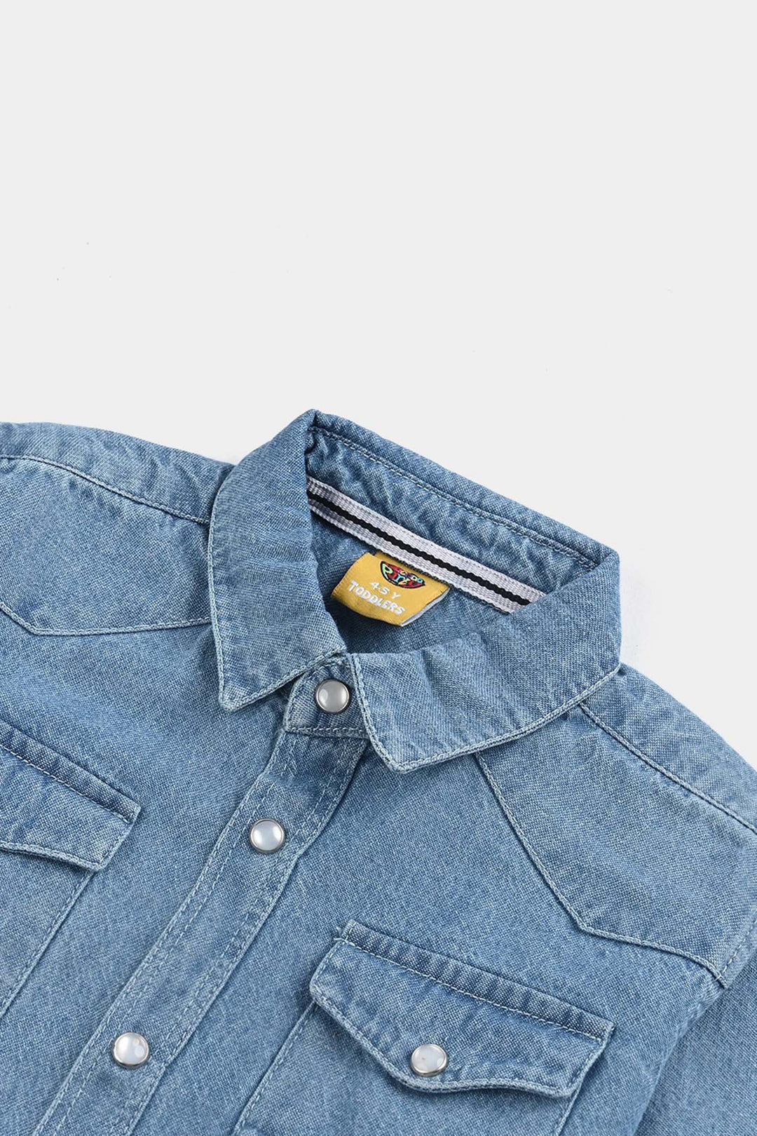Boys Denim rigid Shirt F/S Lets Go-LT.Blue