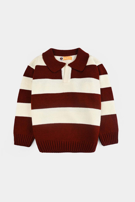 Boys F/S Sweater Team 36-Wood.Red