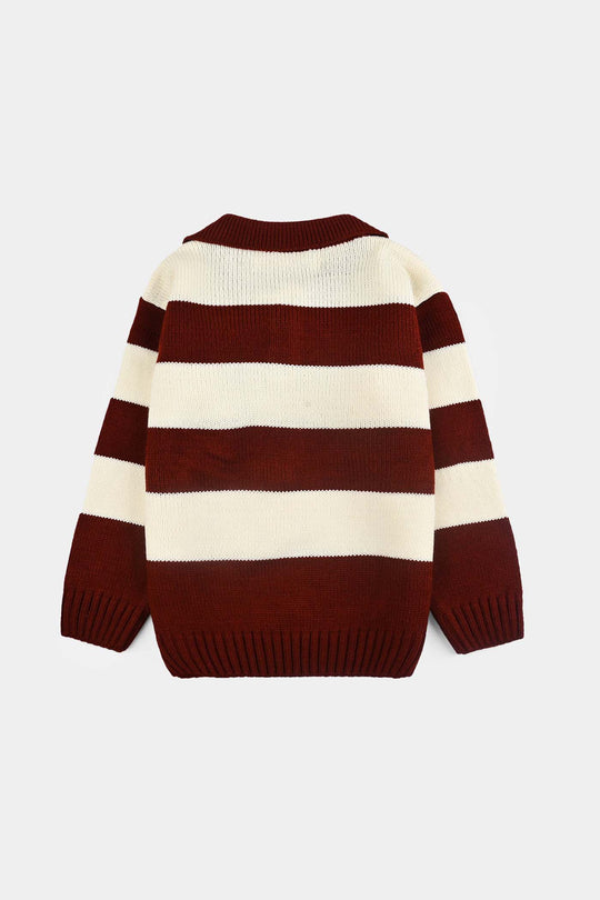 Boys F/S Sweater Team 36-Wood.Red