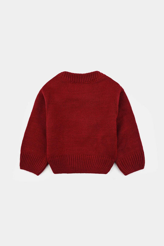 Infant Boys Sweater (Smile) - Red