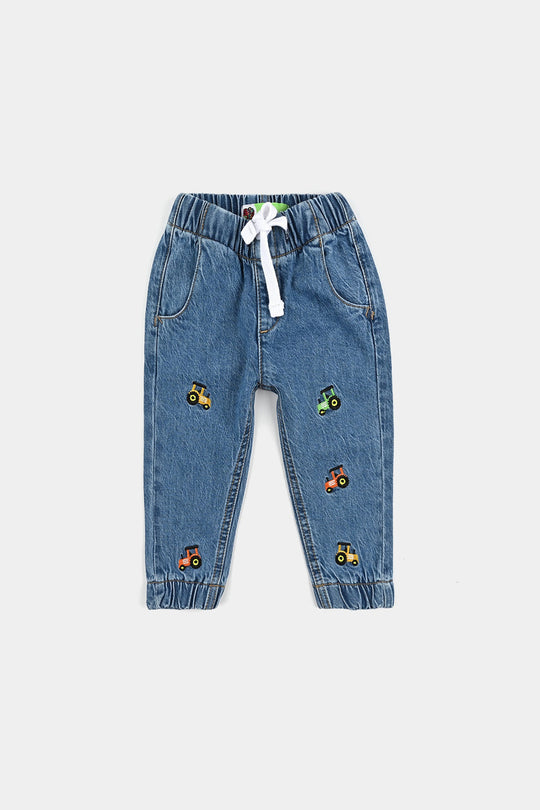 Infant Boys Denim Stretch Pant Casual Chic Denim-Mid Blue