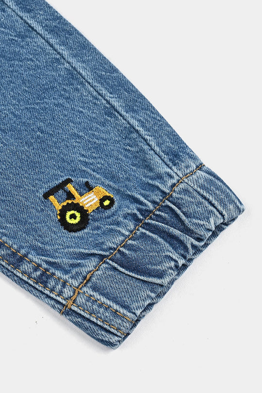 Infant Boys Denim Stretch Pant Casual Chic Denim-Mid Blue