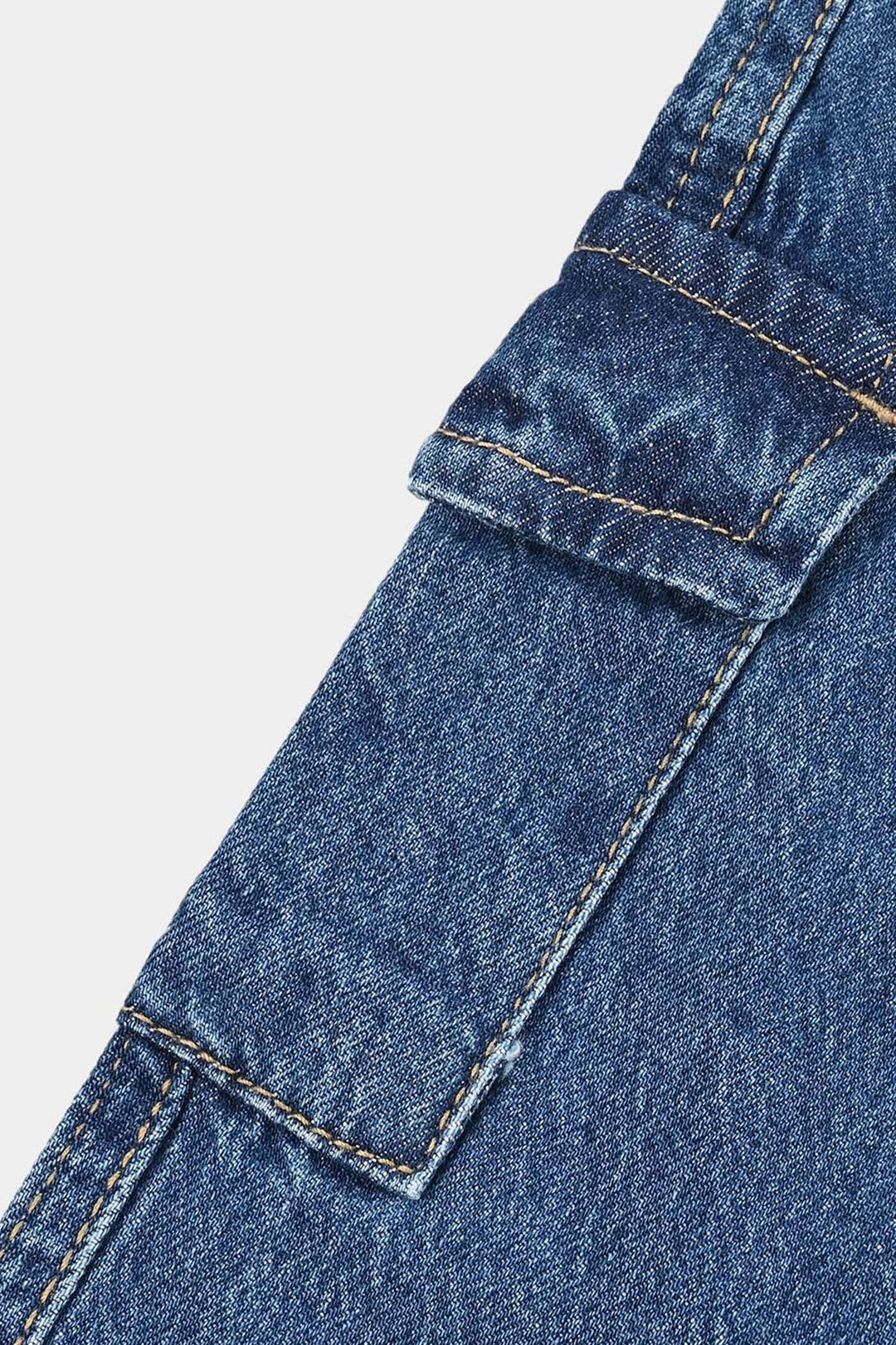 Infant Boys Denim Stretch Pant Cargo - Mid Blue