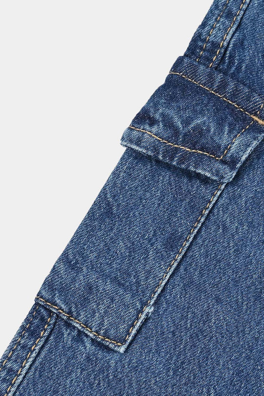 Infant Boys Denim Stretch Pant Cargo - Mid Blue