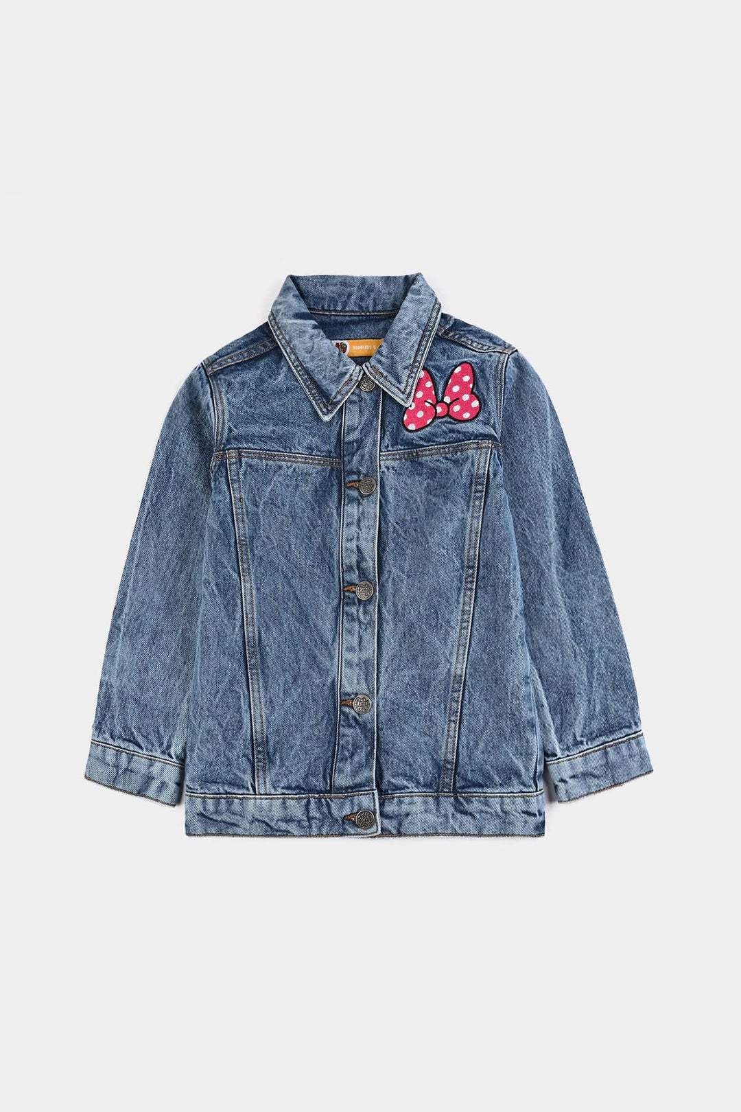 Girls Denim Stretch Woven Jacket - Light Blue