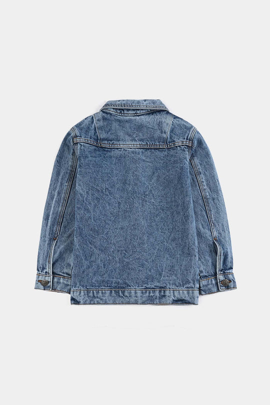 Girls Denim Stretch Woven Jacket - Light Blue