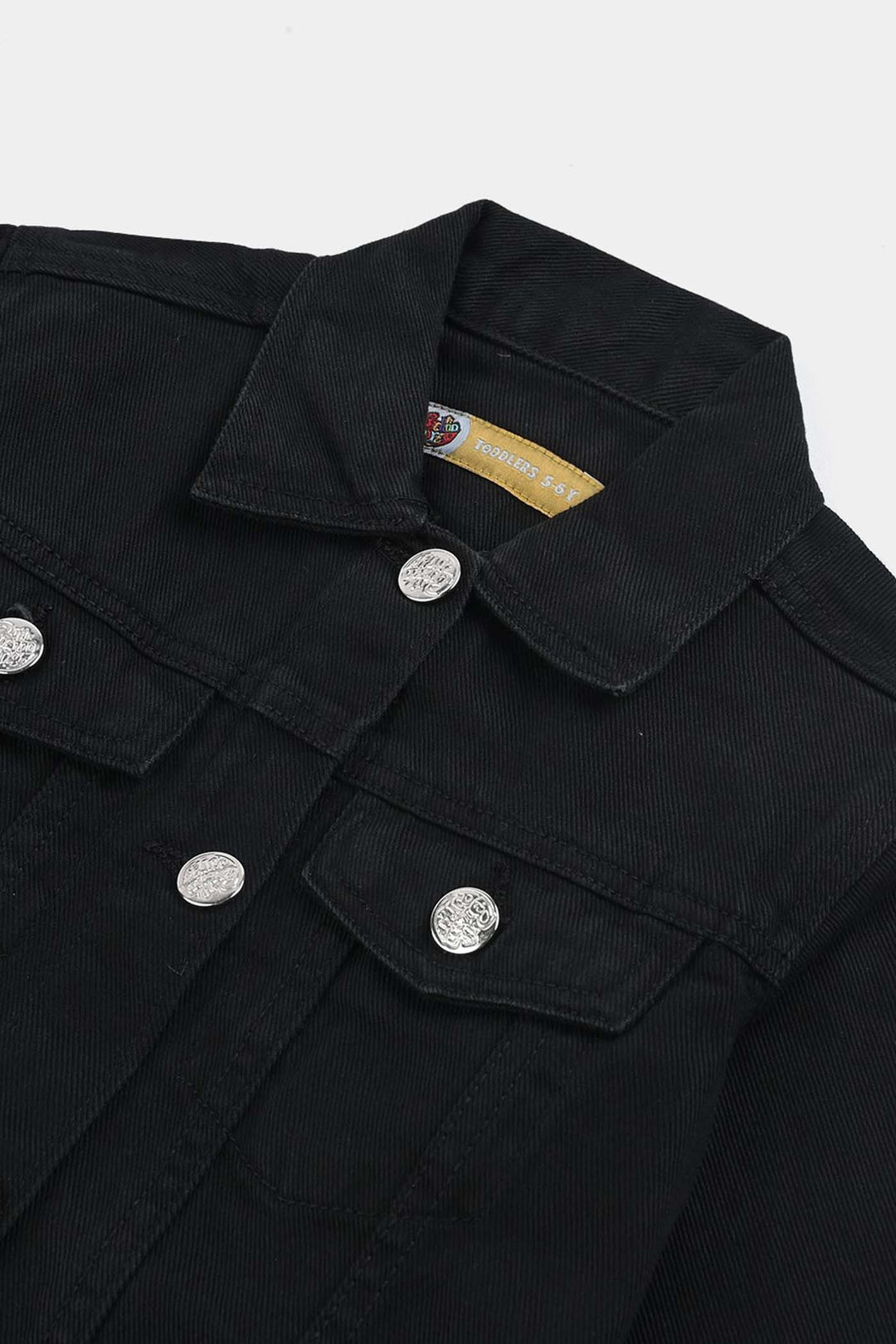 Girls Denim Stretch Woven Jacket Basic-BLACK