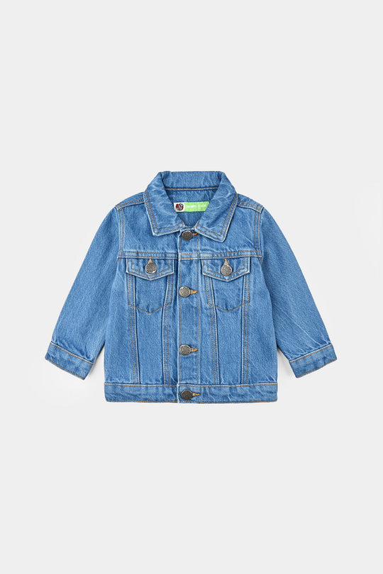 Infant Boys Denim Stretch Woven Jacket Basic-BLUE