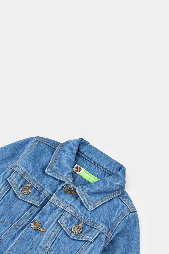 Infant Boys Denim Stretch Woven Jacket Basic-BLUE