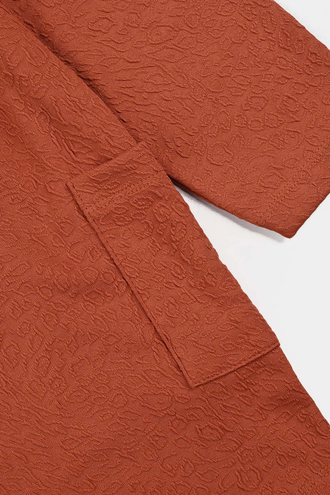 Girls Jacquard Frock TEXTURED-Rust