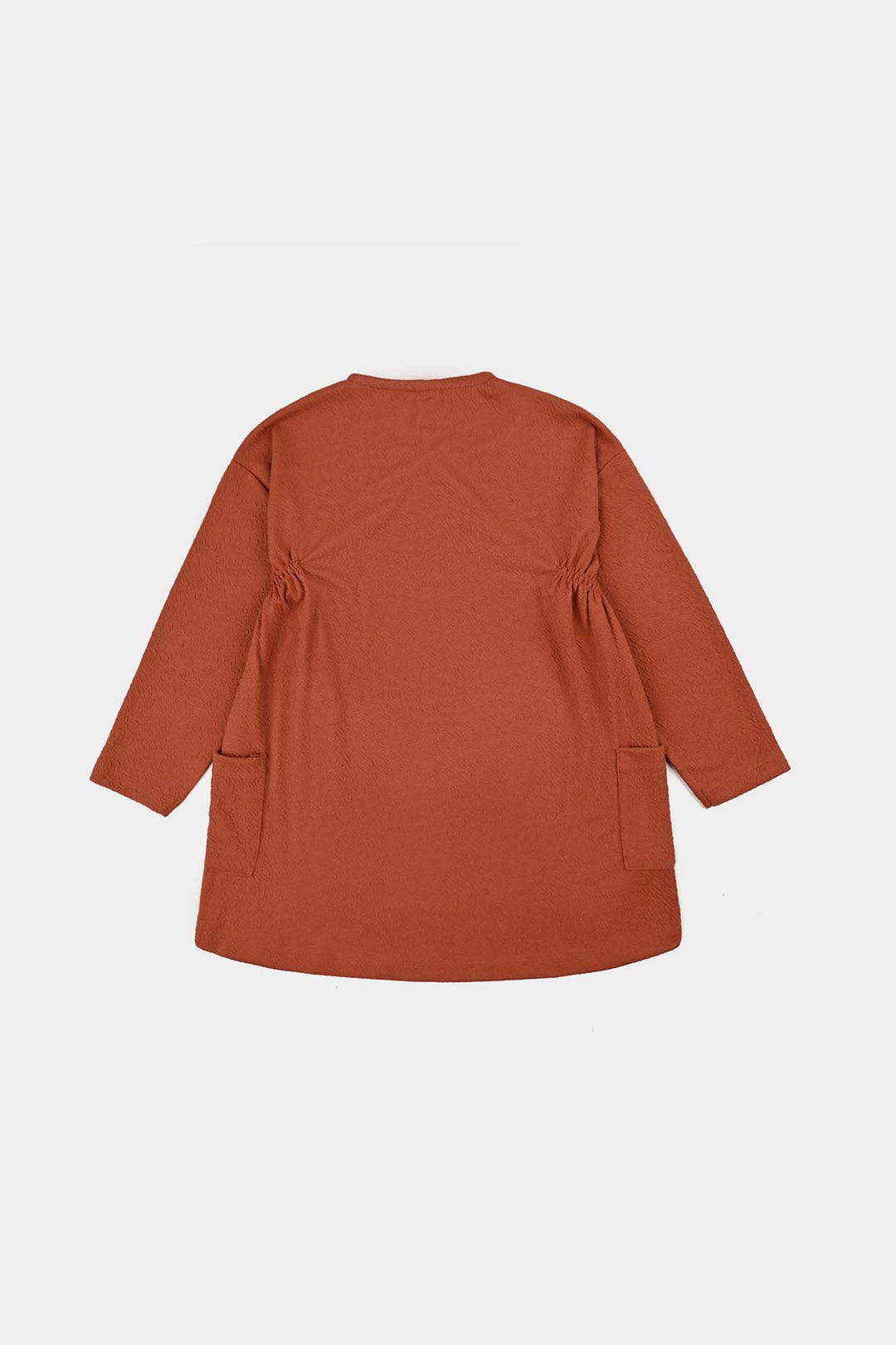 Girls Jacquard Frock TEXTURED-Rust