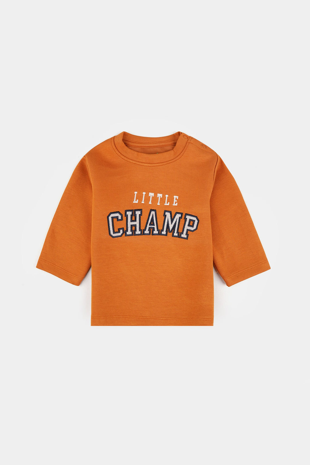 Infant Boys Cotton Interlock Suit Little champ-BROWN