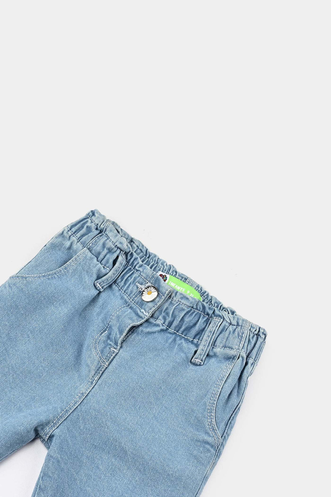 Infant Girls Denim Stretch Pant Twinkle Edge-Mid Blue