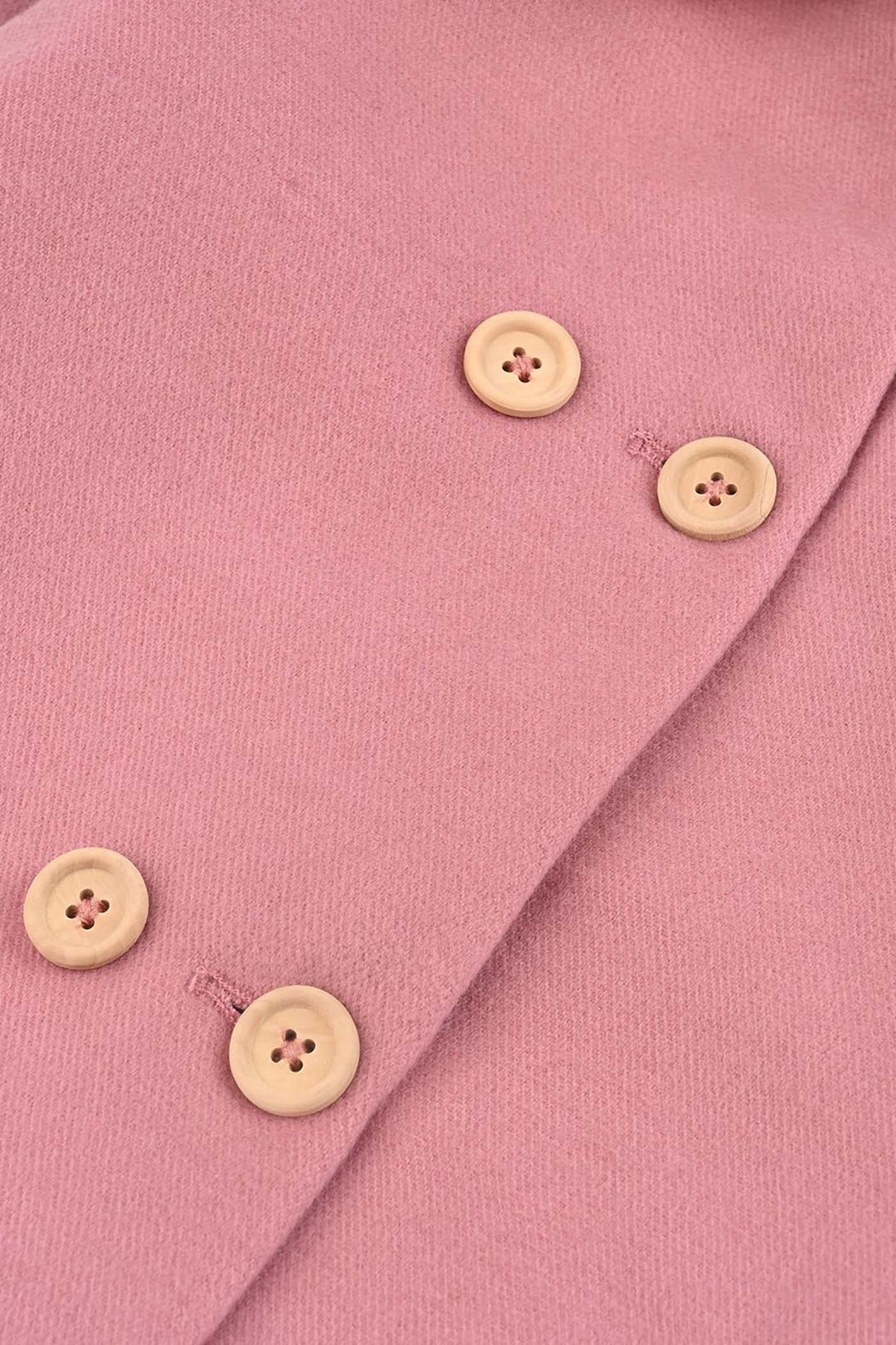 Girls Wool Trench Coat Fur-PINK