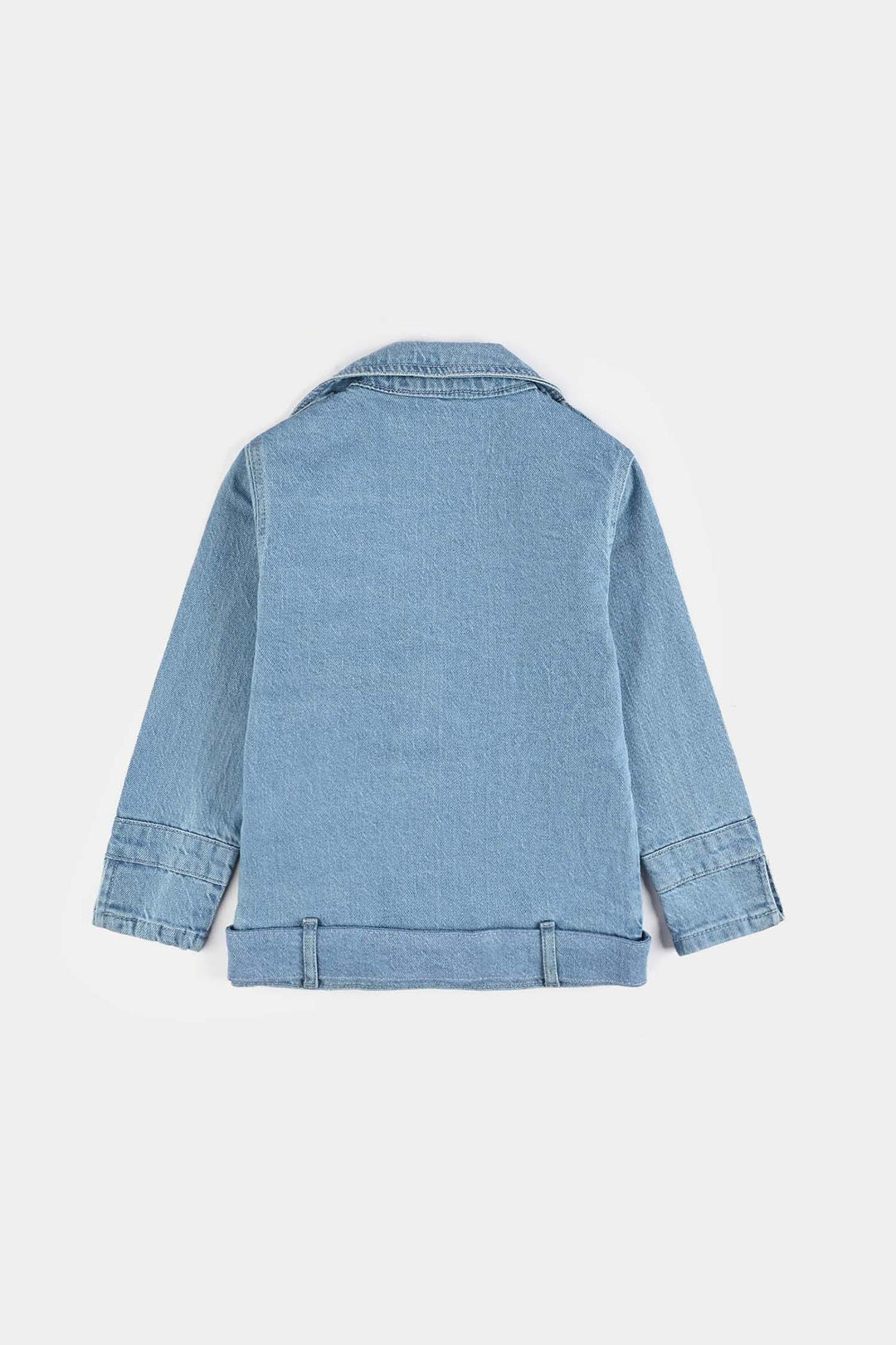 Girls Denim Stretch Jacket Overlap-Light Blue