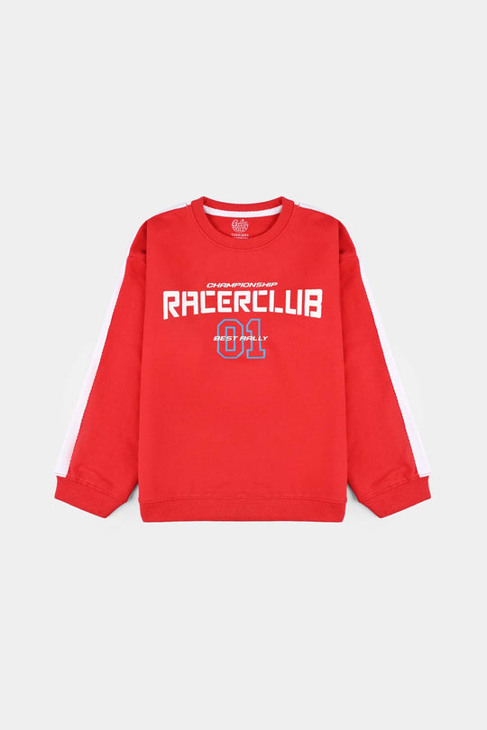 Boys Jersey/Terry Sweatshirt (Race Club) - Red
