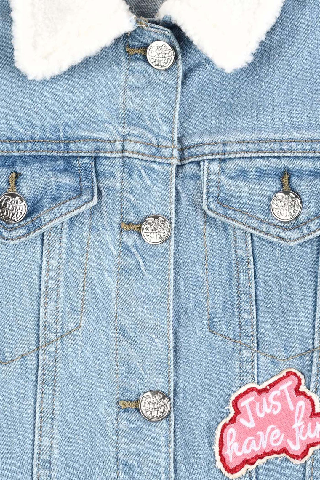 Girls Denim Stretch Jacket Just Have Fun-LT.Blue